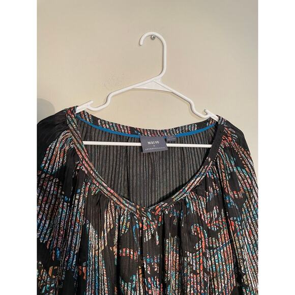 Maeve Anthropologie Madeira‎ Burnout Satin Printed Blouse - Picture 4 of 12